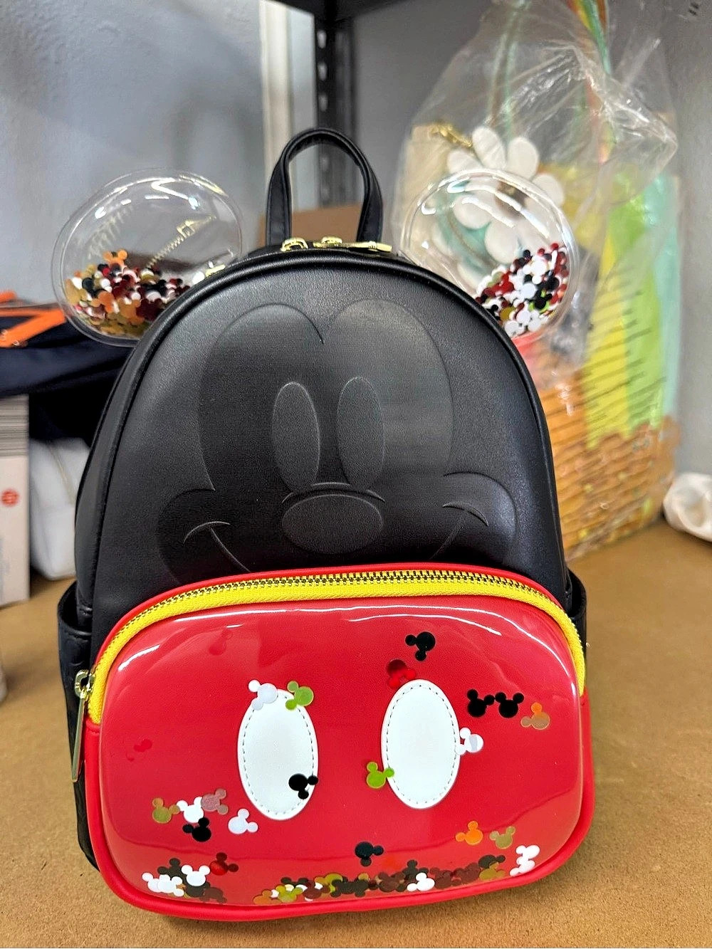 Disney Mickey Mouse Loungefly Mini Backpack Black & Red NWT
